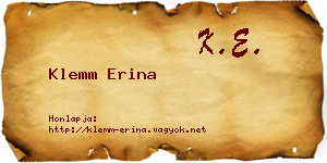 Klemm Erina névjegykártya